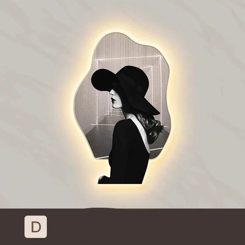 ChandeliersDecor.com-LED Wall Art-Lady Character Porch Art Lamp - Living Room Wall Lamp