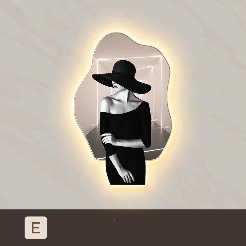 ChandeliersDecor.com-LED Wall Art-Lady Character Porch Art Lamp - Living Room Wall Lamp