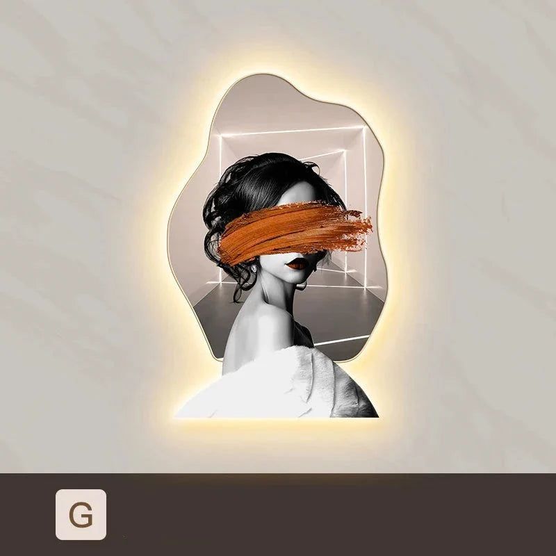 ChandeliersDecor.com-LED Wall Art-Lady Character Porch Art Lamp - Living Room Wall Lamp