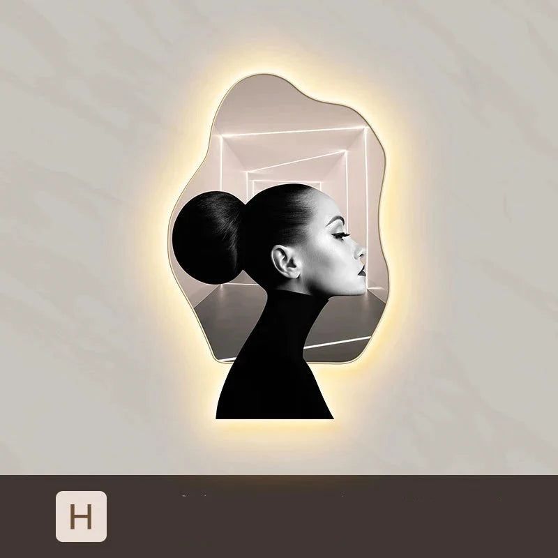 ChandeliersDecor.com-LED Wall Art-Lady Character Porch Art Lamp - Living Room Wall Lamp