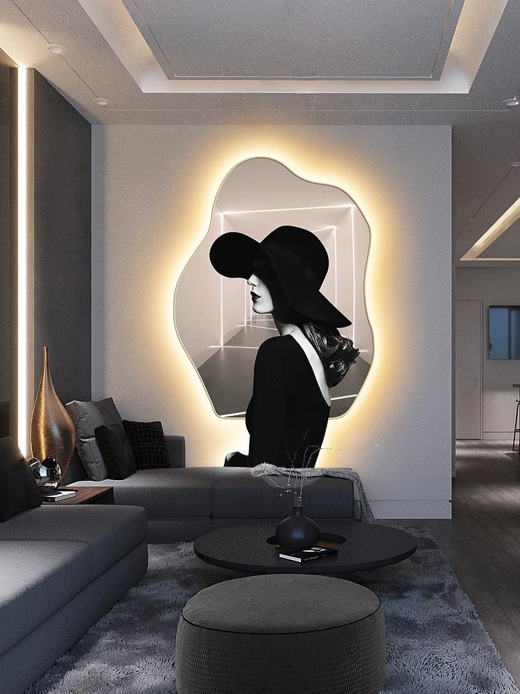 ChandeliersDecor.com-LED Wall Art-Lady Character Porch Art Lamp - Living Room Wall Lamp