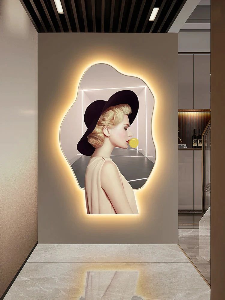 ChandeliersDecor.com-LED Wall Art-Lady Character Porch Art Lamp - Living Room Wall Lamp