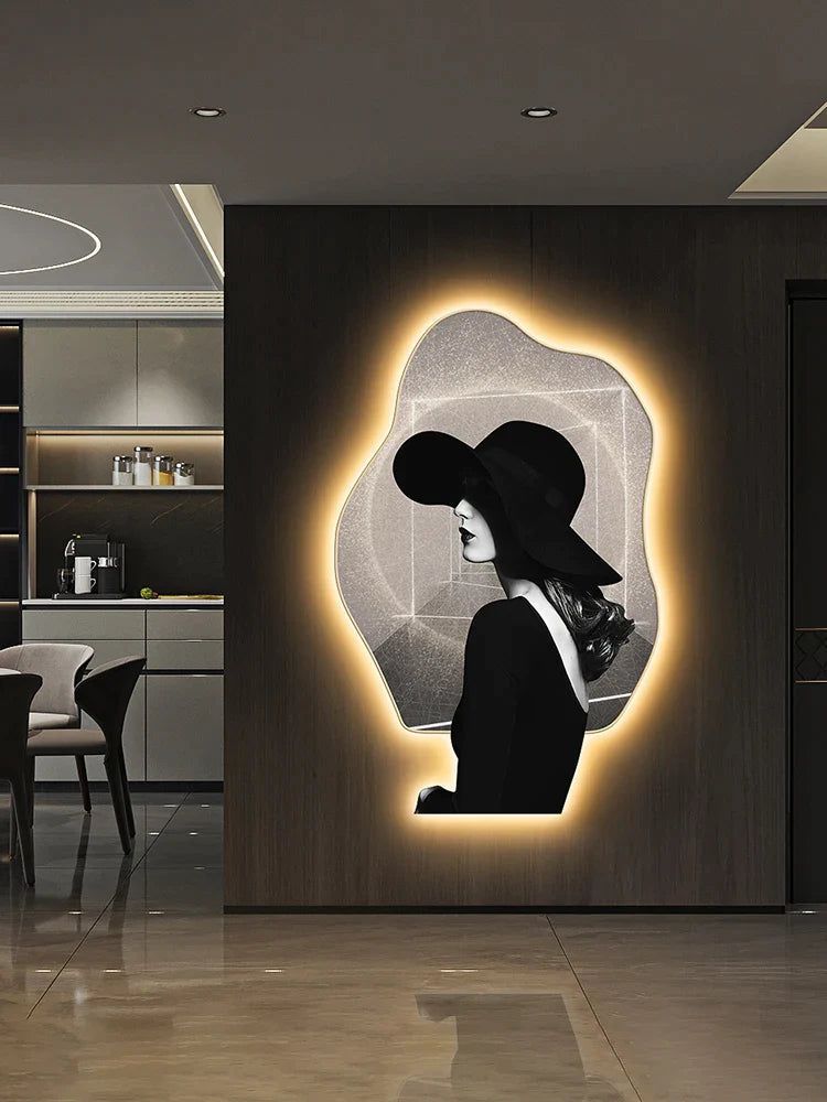 ChandeliersDecor.com-LED Wall Art-Lady Character Porch Art Lamp - Living Room Wall Lamp