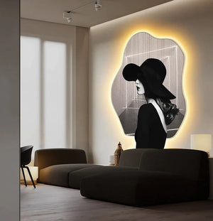 ChandeliersDecor.com-LED Wall Art-Lady Character Porch Art Lamp - Living Room Wall Lamp