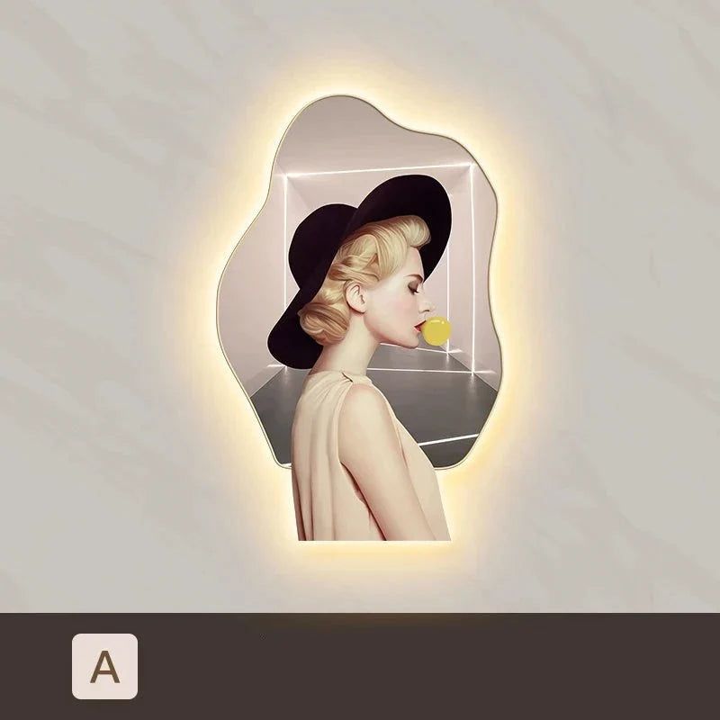 ChandeliersDecor.com-LED Wall Art-Lady Character Porch Art Lamp - Living Room Wall Lamp