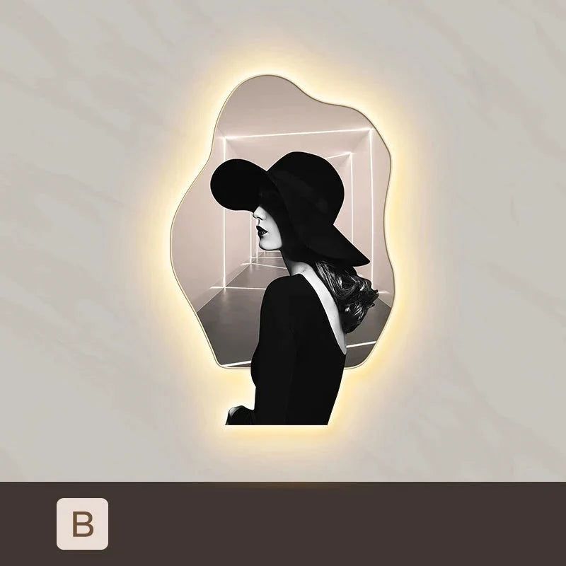 ChandeliersDecor.com-LED Wall Art-Lady Character Porch Art Lamp - Living Room Wall Lamp