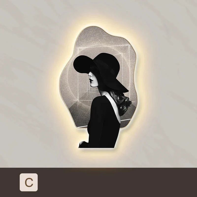 ChandeliersDecor.com-LED Wall Art-Lady Character Porch Art Lamp - Living Room Wall Lamp