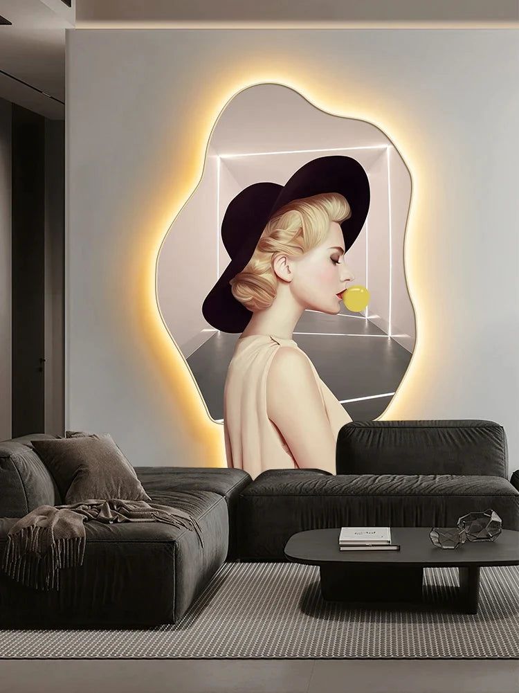 ChandeliersDecor.com-LED Wall Art-Lady Character Porch Art Lamp - Living Room Wall Lamp
