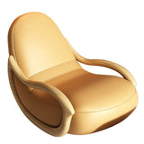 ChandeliersDecor.com-Sofa Chairs and Stools-Leather Rocking Chair Nested in Oak Wood