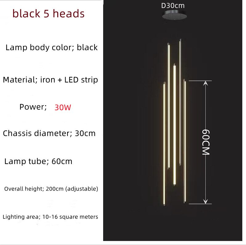 ChandeliersDecor.com-Chandeliers-LED Bars Staircase Chandelier: Illuminate Your Space