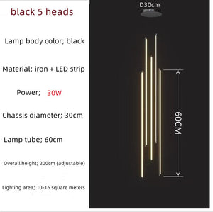 ChandeliersDecor.com-Chandeliers-LED Bars Staircase Chandelier: Illuminate Your Space