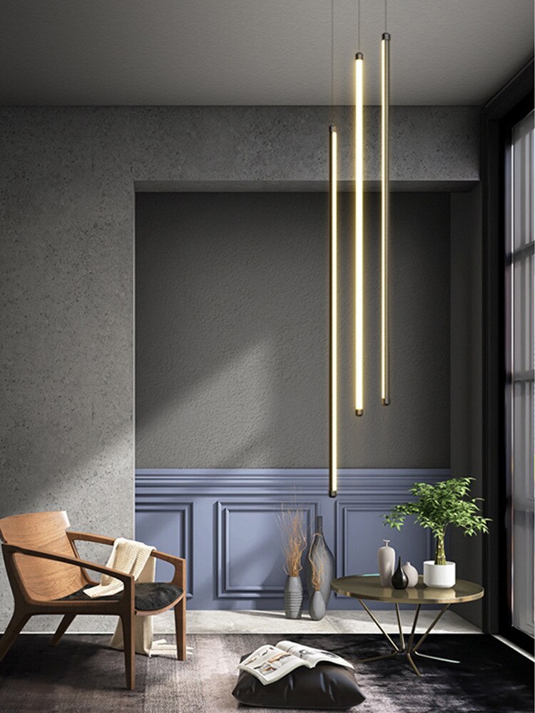 ChandeliersDecor.com-Chandeliers-LED Bars Staircase Chandelier: Illuminate Your Space