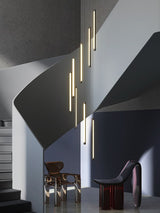 ChandeliersDecor.com-Chandeliers-LED Bars Staircase Chandelier: Illuminate Your Space