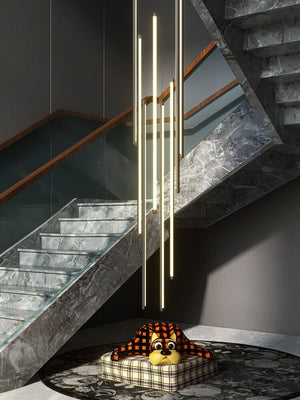 ChandeliersDecor.com-Chandeliers-LED Bars Staircase Chandelier: Illuminate Your Space