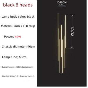 ChandeliersDecor.com-Chandeliers-LED Bars Staircase Chandelier: Illuminate Your Space