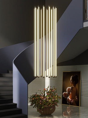 ChandeliersDecor.com-Chandeliers-LED Bars Staircase Chandelier: Illuminate Your Space