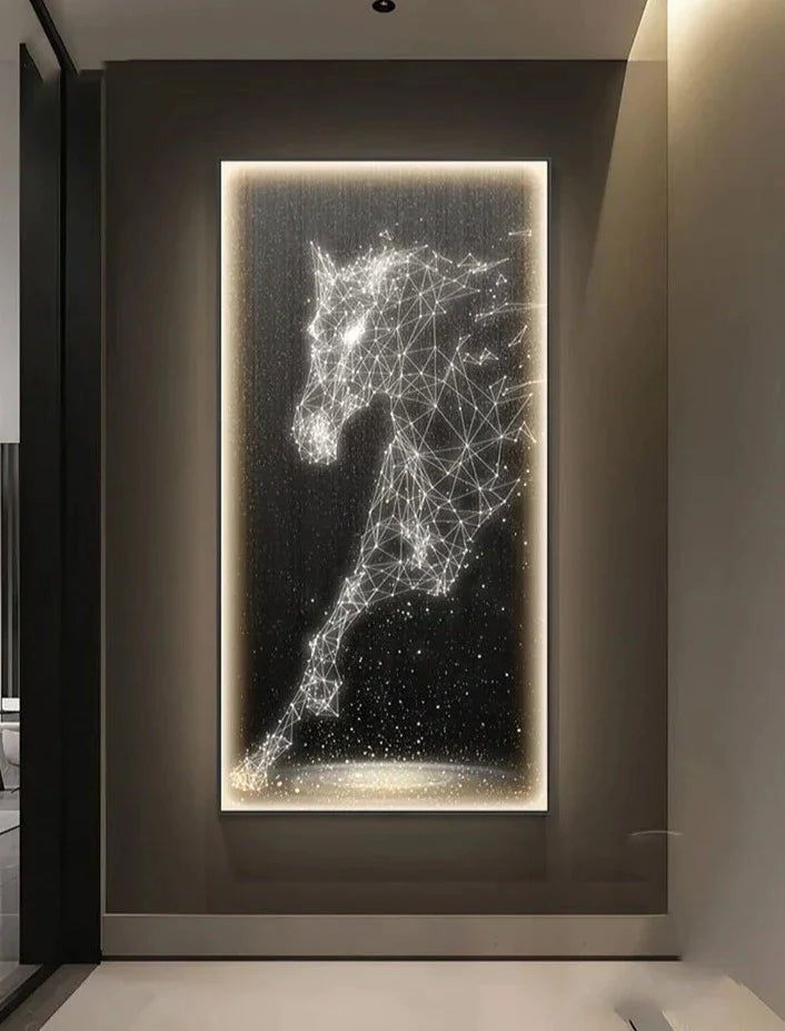 ChandeliersDecor.com-LED Wall Art-LED Horse Painting - Italian Abstract Decoration