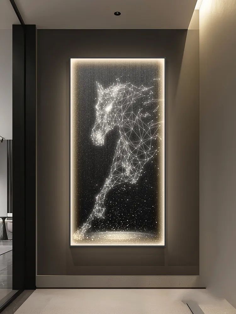 ChandeliersDecor.com-LED Wall Art-LED Horse Painting - Italian Abstract Decoration