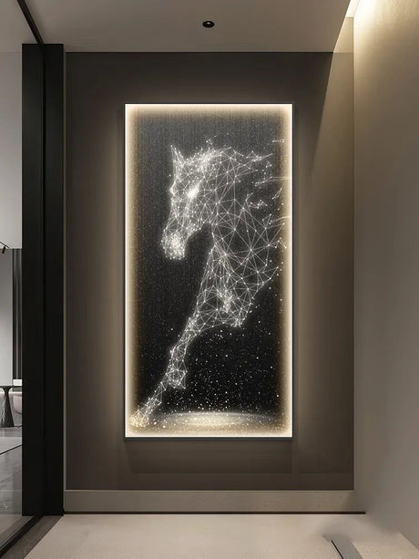 ChandeliersDecor.com-LED Wall Art-LED Horse Painting - Italian Abstract Decoration