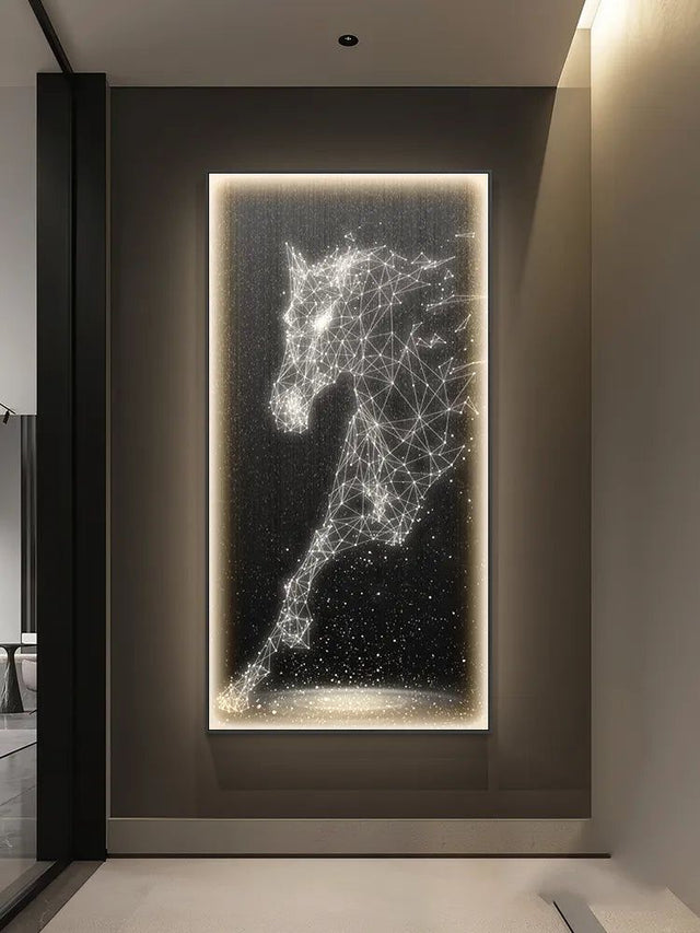 ChandeliersDecor.com-LED Wall Art-LED Horse Painting - Italian Abstract Decoration