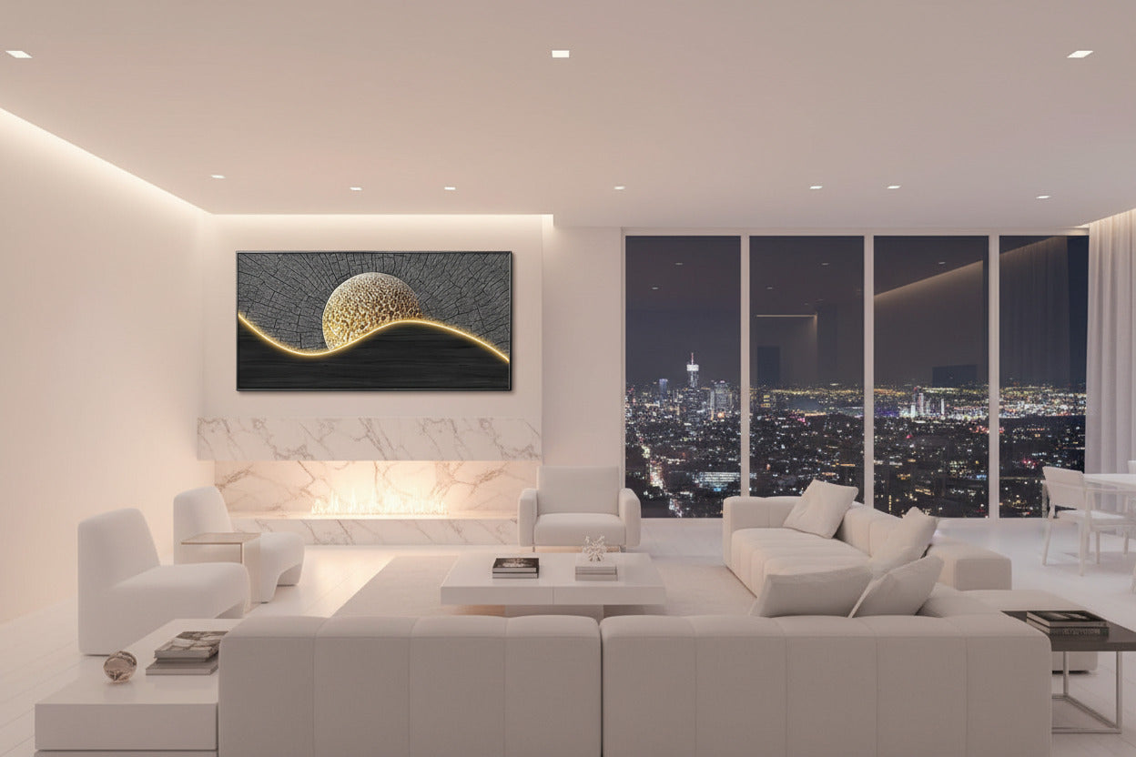 ChandeliersDecor.com-LED Wall Art-LED Moon Wall Hanging Lamp - Creative and Modern Design