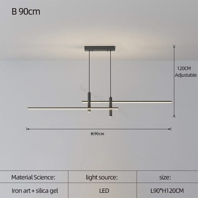 LED Strip Line Chandelier Light-ChandeliersDecor.com