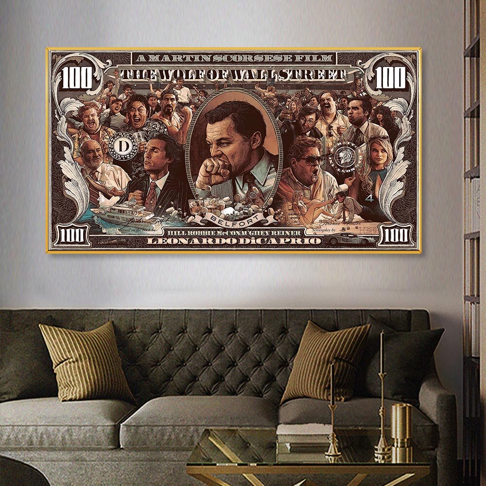 ChandeliersDecor.com-Wall Posters-Leonardo Canvas Wall Art - Wolf of Wall Street Poster