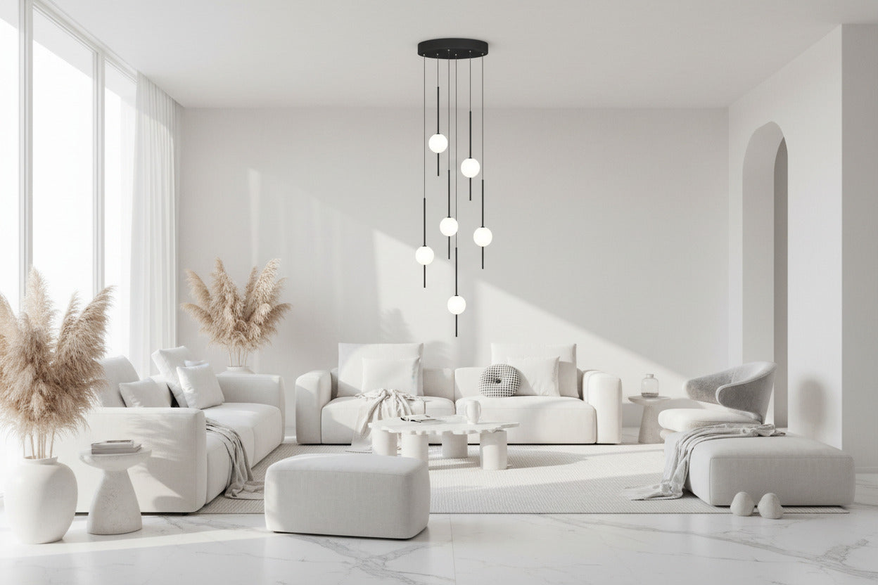 Long Line Glass Ball Chandelier - Lighting Solution.-ChandeliersDecor.com