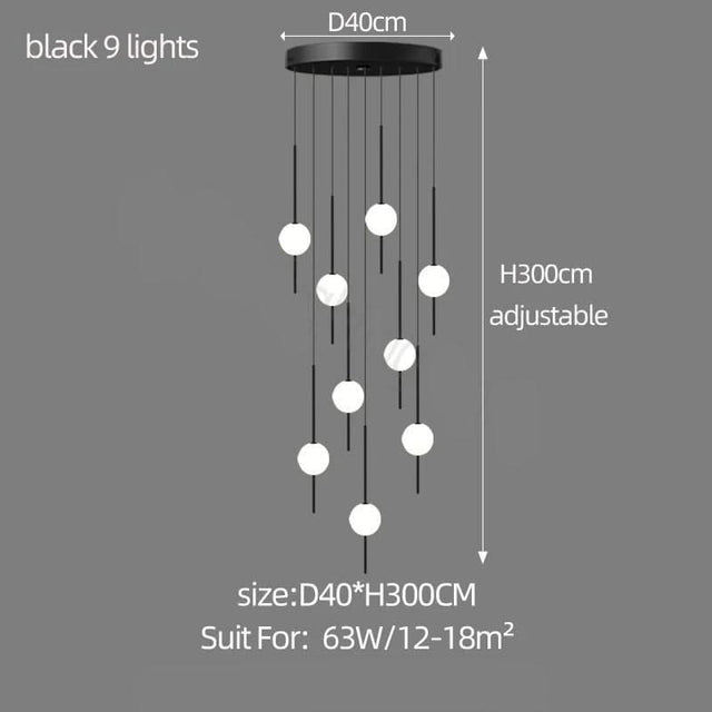 Long Line Glass Ball Chandelier - Lighting Solution.-ChandeliersDecor.com