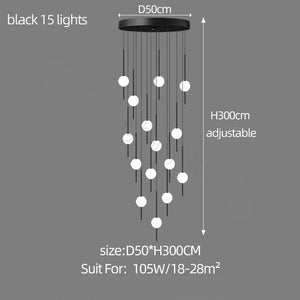 ChandeliersDecor.com-Staircase Chandelier-Long Line Glass Ball Chandelier - Lighting Solution.
