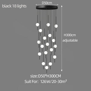 ChandeliersDecor.com-Staircase Chandelier-Long Line Glass Ball Chandelier - Lighting Solution.