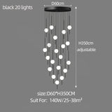 ChandeliersDecor.com-Staircase Chandelier-Long Line Glass Ball Chandelier - Lighting Solution.