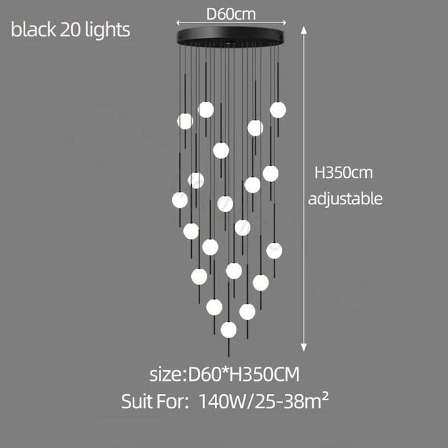 Long Line Glass Ball Chandelier - Lighting Solution.-ChandeliersDecor.com