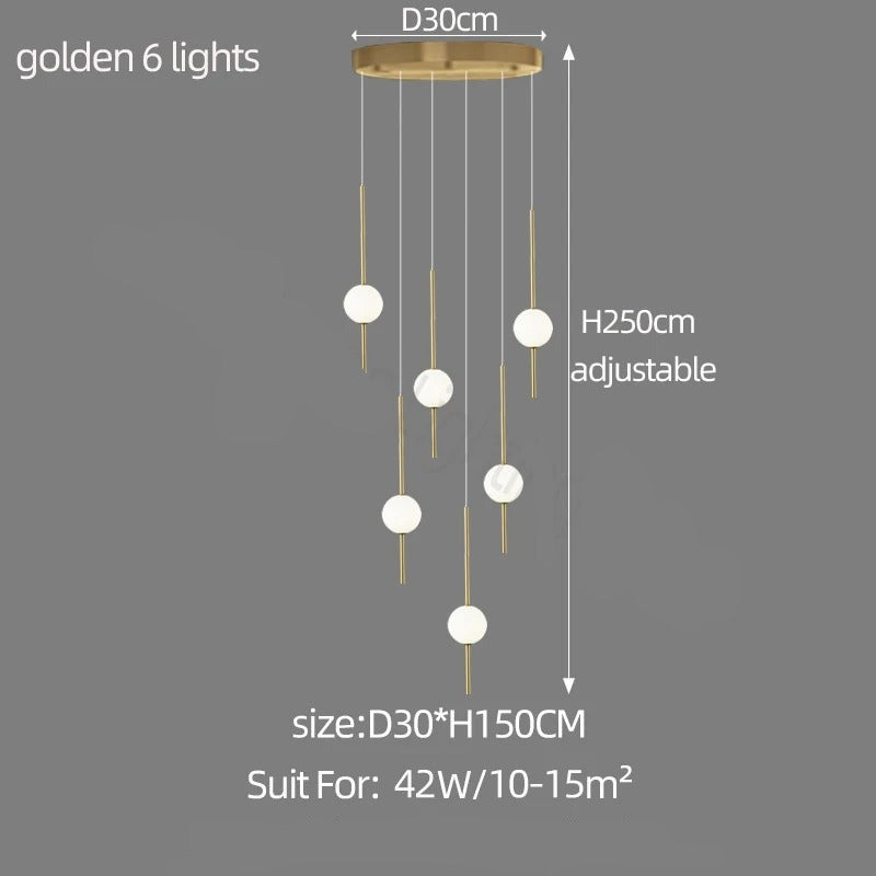 ChandeliersDecor.com-Staircase Chandelier-Long Line Glass Ball Chandelier - Lighting Solution.