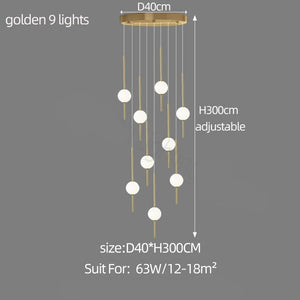 ChandeliersDecor.com-Staircase Chandelier-Long Line Glass Ball Chandelier - Lighting Solution.