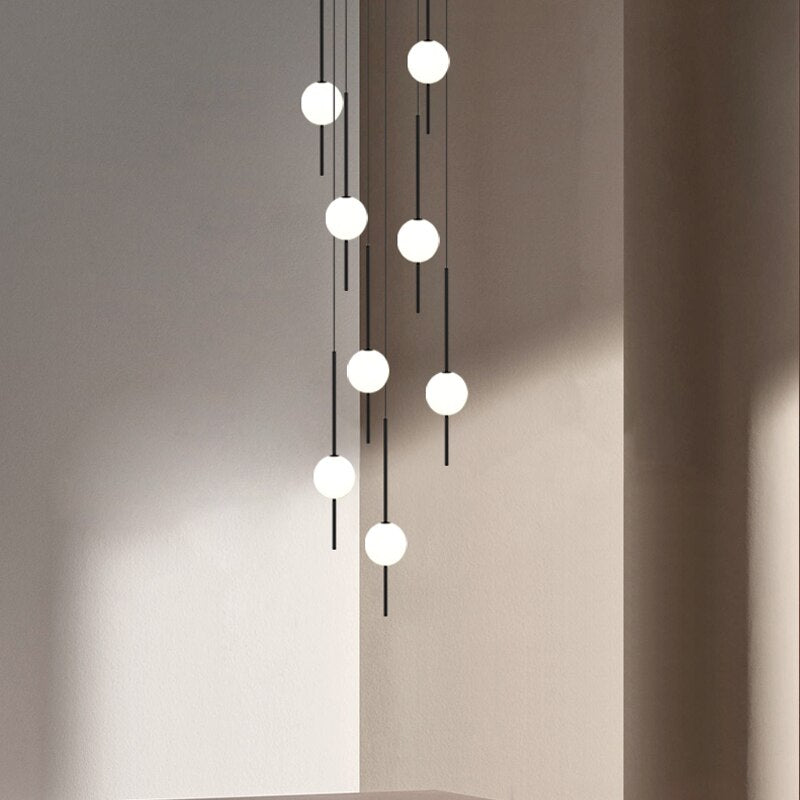 ChandeliersDecor.com-Staircase Chandelier-Long Line Glass Ball Chandelier - Lighting Solution.