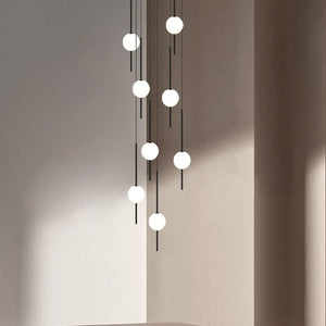 ChandeliersDecor.com-Staircase Chandelier-Long Line Glass Ball Chandelier - Lighting Solution.