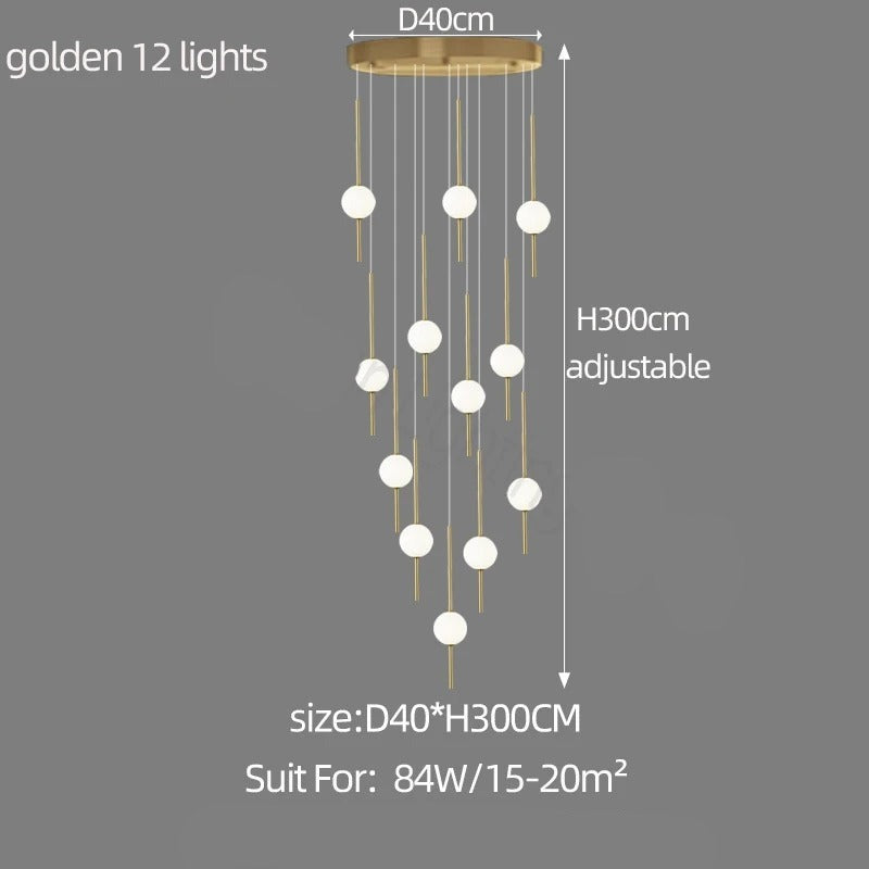 ChandeliersDecor.com-Staircase Chandelier-Long Line Glass Ball Chandelier - Lighting Solution.