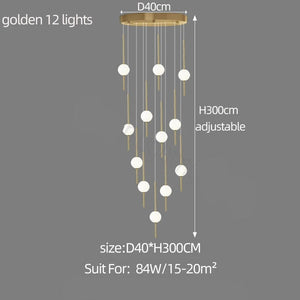 ChandeliersDecor.com-Staircase Chandelier-Long Line Glass Ball Chandelier - Lighting Solution.