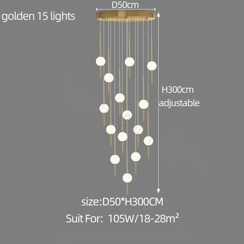 ChandeliersDecor.com-Staircase Chandelier-Long Line Glass Ball Chandelier - Lighting Solution.