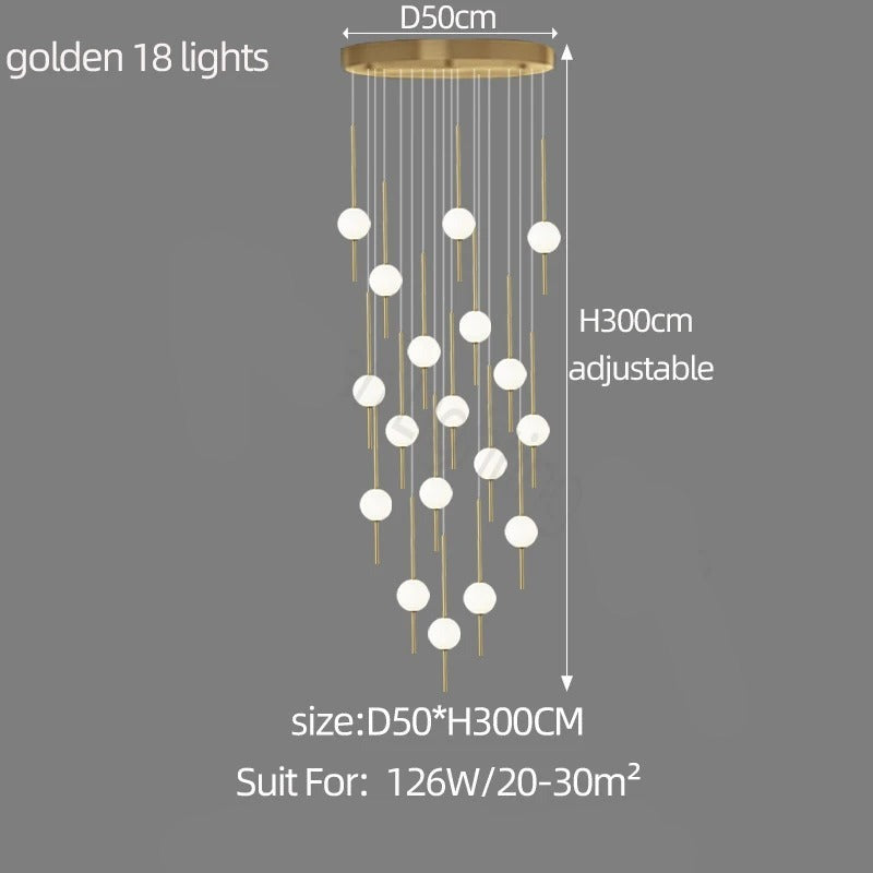 ChandeliersDecor.com-Staircase Chandelier-Long Line Glass Ball Chandelier - Lighting Solution.