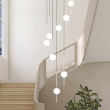 ChandeliersDecor.com-Staircase Chandelier-Long Line Glass Ball Chandelier - Lighting Solution.