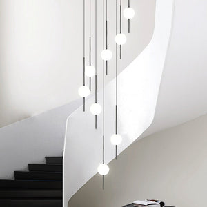 ChandeliersDecor.com-Staircase Chandelier-Long Line Glass Ball Chandelier - Lighting Solution.