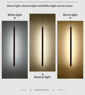 ChandeliersDecor.com-Pendant Lights-Long Strip Hanging Light - Walnut Pendant Light