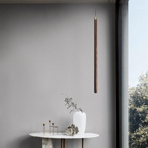 ChandeliersDecor.com-Pendant Lights-Long Strip Hanging Light - Walnut Pendant Light