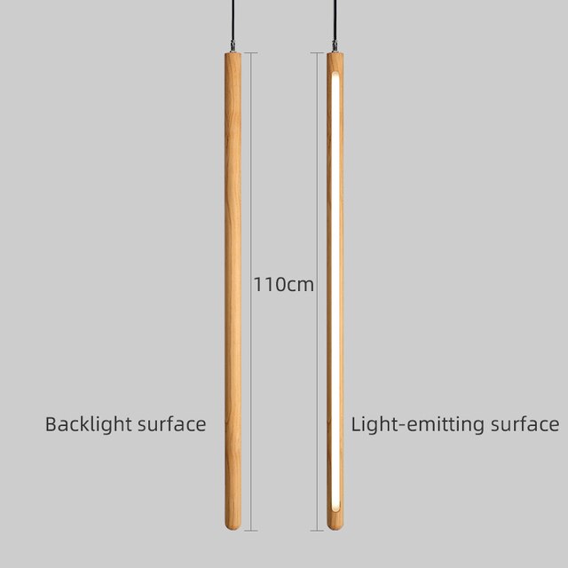 ChandeliersDecor.com-Pendant Lights-Long Strip Hanging Light - Walnut Pendant Light