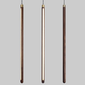 ChandeliersDecor.com-Pendant Lights-Long Strip Hanging Light - Walnut Pendant Light