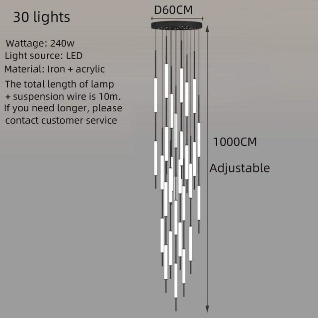 Long Tubes Chandelier – Illuminate Your Space with Style-ChandeliersDecor.com