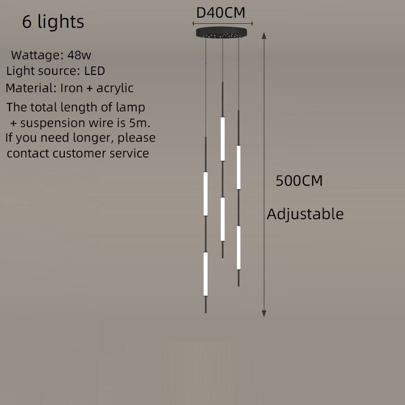 ChandeliersDecor.com-Staircase Chandelier-Long Tubes Chandelier – Illuminate Your Space with Style