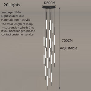 ChandeliersDecor.com-Staircase Chandelier-Long Tubes Chandelier – Illuminate Your Space with Style